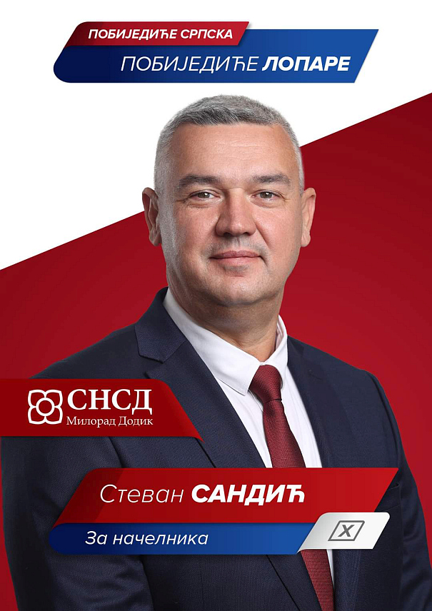 ЛОПАРЕ, 20. СЕПТЕМБРА /СРНА/ - Кандидат СНСД-а за начелника општине Лопаре Стеван Сандић.