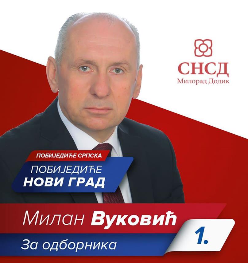 НОВИ ГРАД, 24. СЕПТЕМБРА /СРНА/ - Носилац одборничке листе СНСД-а у Новом Граду Милан Вуковић изјавио је Срни да ова партија окупља најбоље кандидате, оне који воле свој град и Републику Српску, а доказују се радом и резултатима, те позвао грађане да на предстојећим локалним изборима дају повјерење овој странци јер је једини гарант заштите Републике Српске.