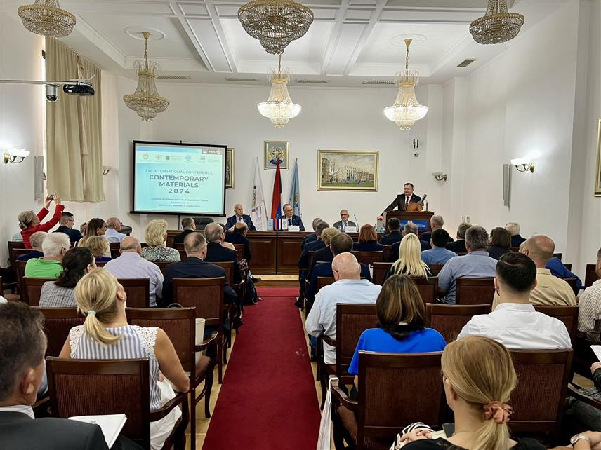 БАЊАЛУКА, 6. СЕПТЕМБРА /СРНА/ - Министар за научнотехнолошки развој и високо образовање Републике Српске Жељко Будимир на отварању 27. међународне научне конференције "Савремени материјали 2024"