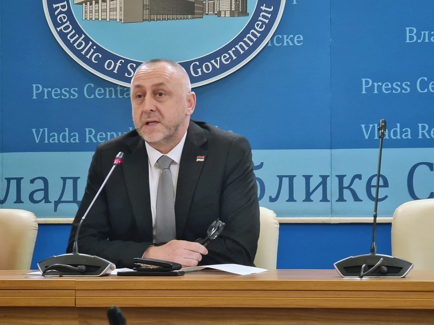 БАЊАЛУКА, 28. ЈАНУАРА /СРНА/ - Министар рада и борачко-инвалидске заштите Републике Српске Данијел Егић на конференцији за новинаре данас у Бањалуци, након сједнице Владе.	