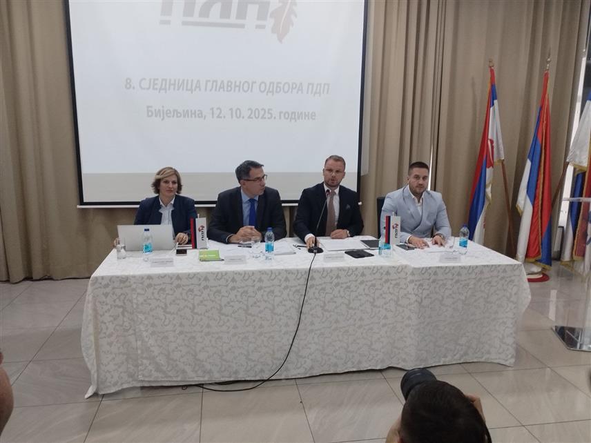 БИЈЕЉИНА, 12. ОКТОБРА /СРНА/ - Сједницa Главног одбора Партије демократског прогреса у Бијељини.