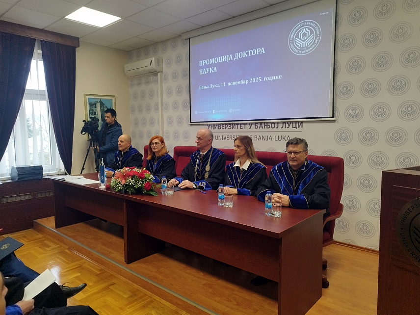 БАЊАЛУКА, 11. НОВЕМБРА /СРНА/ - Свечана промоција 28 доктора наука који су докторске дисертације успјешно одбранили у протеклих годину дана на Универзитету у Бањалуци.