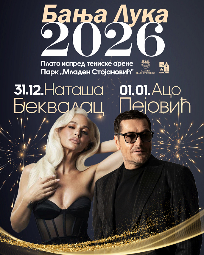 БАЊАЛУКА, 17. НОВЕМБРА /СРНА/ - Бањалучку публику у новогодишњој ноћи забављаће поп звијезда Наташа Беквалац, а 1. јануара Бањалука ће угостити Ацу Пејовића, саопштено је из Градске управе.