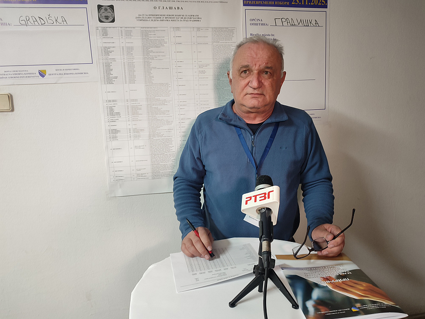 ГРАДИШКА, 23. НОВЕМБРА /СРНА/ - На подручју Градишке на пријевременим предсједничким изборима гласало је 16.409 бирача или 29,89 одсто, изјавио је предсједник Градске изборне комисије /ГИК/ Бранислав Радиновић.