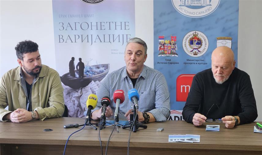 ИСТОЧНО САРАЈЕВО, 5. НОВЕМБРА /СРНА/ - У продукцији Народног позоришта Источно Сарајево, у понедјељак, 10. новембра, премијерно ће бити изведена представа "Загонетне варијације", коју је према тексту Ерика Емануела Шмита, режирао Жељко Милошевић.	

