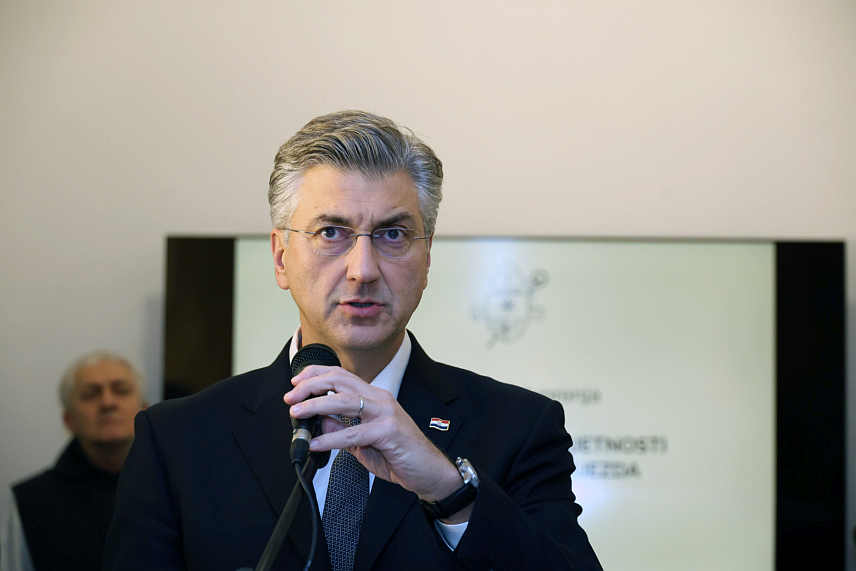 БАЊАЛУКА, 11. ДЕЦЕМБРА /СРНА/ - Предсједник Владе Хрватске Андреј Пленковић изразио је задовољство што је у посљедњих неколико година интензивирана сарадња Републике Српске и Хрватске с циљем да се Хрватима у Српској омогуће што бољи услови за живот. /фото: Борислав Здриња/