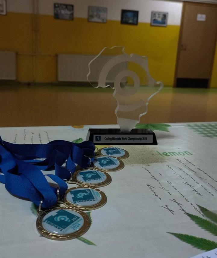 НОВИ ГРАД, 13. ФЕБРУАРА /СРНА/ - Ученицима Основне школе "Свети Сава" Нови Град данас су стигли пехар и медаље за освојено прво мјесто на онлајн-такмичењу у кодирању чији је домаћин била Јужноафричка Република, потврдила је Срни ментор новоградске екипе Гордана Вујановић.