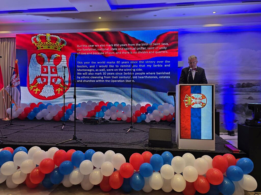 ПОДГОРИЦА, 18. ФЕБРУАРА /СРНА/ - Амбасада Србије у Подгорици вечерас је организовала пријем поводом Сретења, Дана државности Србије.	