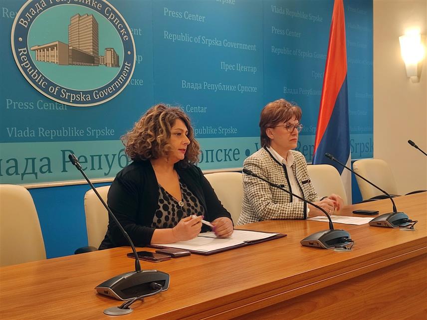 БАЊАЛУКА, 20. ФЕБРУАРА /СРНА/ - Министар финансија Српске Зора Видовић на конференцији за новинаре у Бањалуци након сједнице Владе.