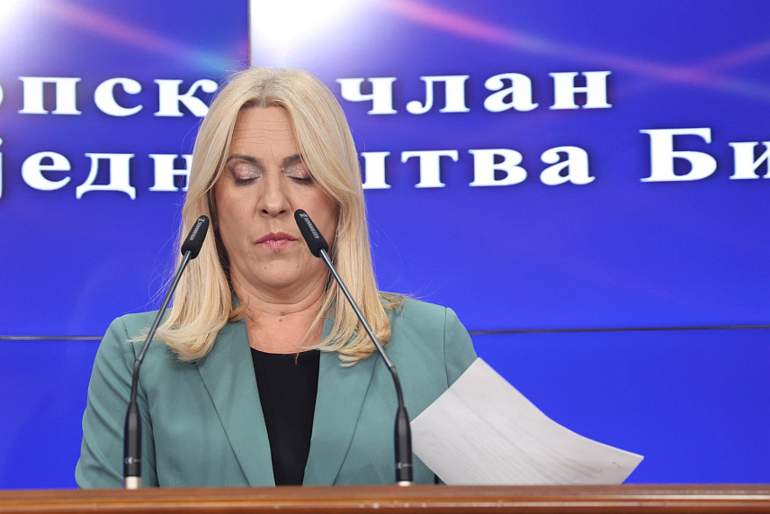 БАЊАЛУКА, 20. МАРТА /СРНА/ - Српски члан и предсједавајућа Предсједништва БиХ Жељка Цвијановић на конференцији за новинаре. /Фото Борислав Здриња/