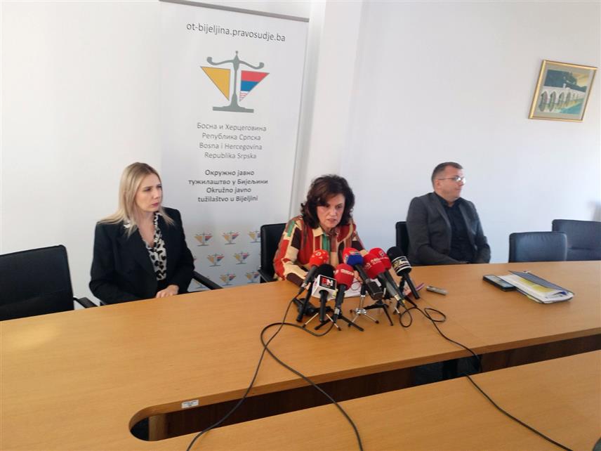БИЈЕЉИНА, 3. МАРТА /СРНА/ - Главни тужилац у Окружном јавном тужилаштву у Бијељини Олга Пантић на конференцији за новинаре данас у Бијељини.	