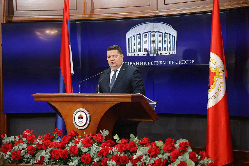 БАЊАЛУКА, 5. МАРТА /СРНА/ - Предсједник Народне скупштине Републике Српске Ненад Стевандић на конференцији за новинаре. /Фото - Борислав Здриња/