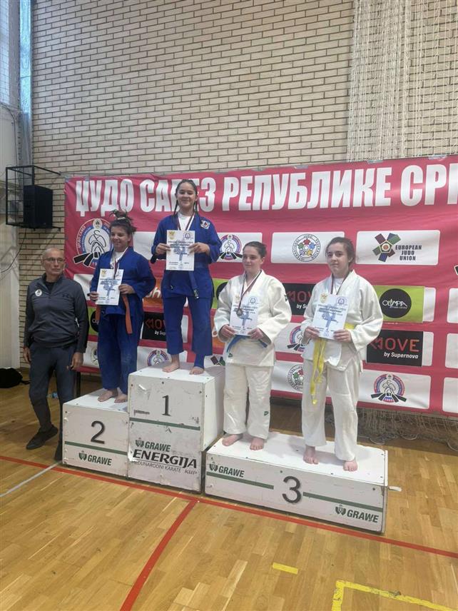 СОКОЛАЦ, 14. АПРИЛА /СРНА/ - Џудисти соколачког "Олимпика" освојили шест медаља на Првенству Републике Српске које је одржано у Бањалуци, а међу њима је Јана Башевић, млађа пионирка, која је постала првак Републике Српске у категорији више од 57 килограма.