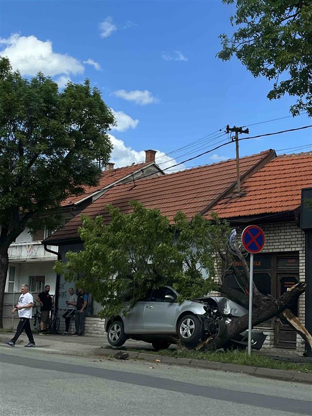 БИЈЕЉИНА, 18. АПРИЛА /СРНА/ - Возач аутомобила "голф" лакше је повријеђен када је данас у Бијељини ударио у дрво.