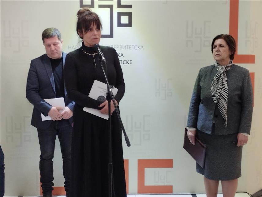 БАЊАУКА, 3. АПРИЛА /СРНА/ - Министар просвјете и културе Републике Српске Жељка Стојичић је данас присуствовала отварању изложбе "Обиљежавање дана страдања Народне библиотеке Србије у Другом свјетском рату" у Бањалуци.