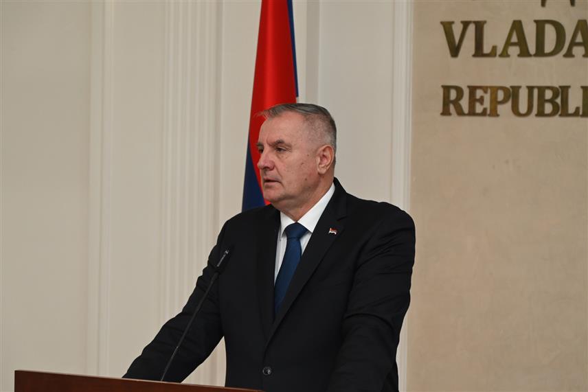 БАЊАЛУКА, 7. АПРИЛА /СРНА/ - Предсједник Владе Републике Српске Радован Вишковић на конференцији за новинаре.