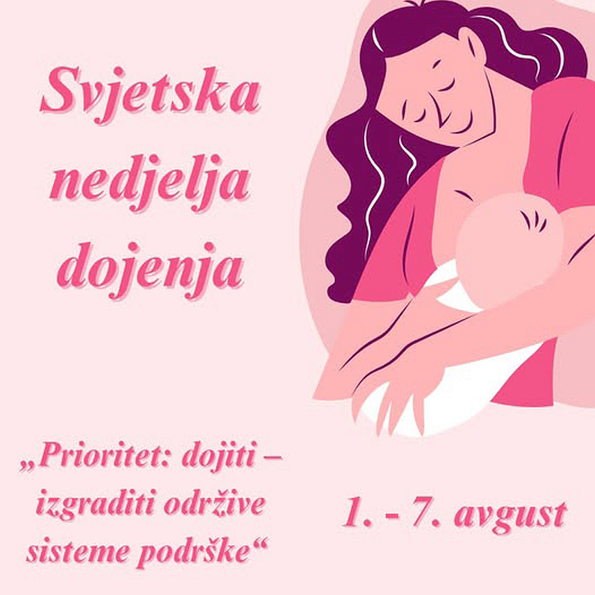 ИСТОЧНО САРАЈЕВО, 6. АВГУСТА /СРНА/ - Дојење је природан и снажан начин да се бебама пружи најбољи почетак живота јер јача њихов имуни систем и помаже у борби против болести, навели су из Болнице "Србија" у Источном Сарајеву поводом Свјетске недјеље дојења.