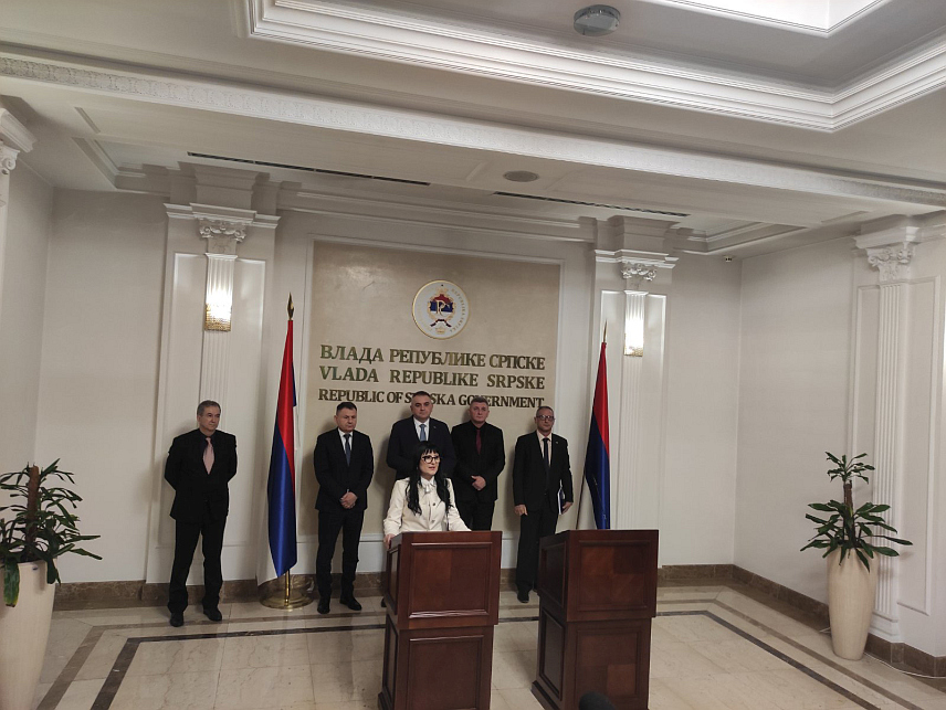 БАЊАЛУКА, 26. ЈАНУАРА /СРНА/ - Министар породице, омладине и спорта Републике Српске Ирена Игњатовић на конференцији за новинаре данас након конститутивне сједнице Владе Српске у Бањалуци.