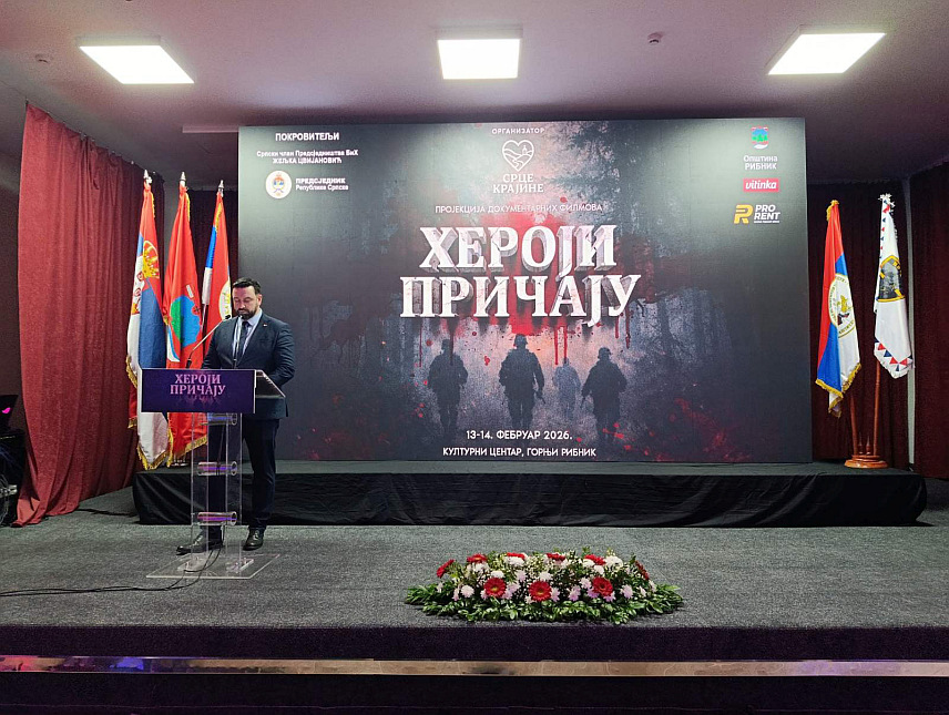 РИБНИК, 13. ФЕБРУАРА /СРНА/ - У Горњем Рибнику данас је почела манифестација "Хероји причају" која се одржава у част обиљежавања Сретења - Дана државности Републике Српске и Дана државности Србије, у оквиру које ће бити приказана четири филма удружења ратних ветерана из Српске и Србије.	
