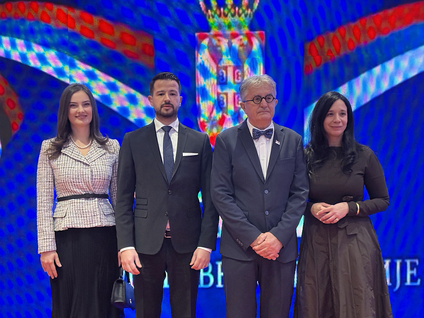 ПОДГОРИЦА, 18. ФЕБРУАРА /СРНА/ - Предсједник Црне Горе Јаков Милатовић на свечаном пријему поводом Дана државности Србије.