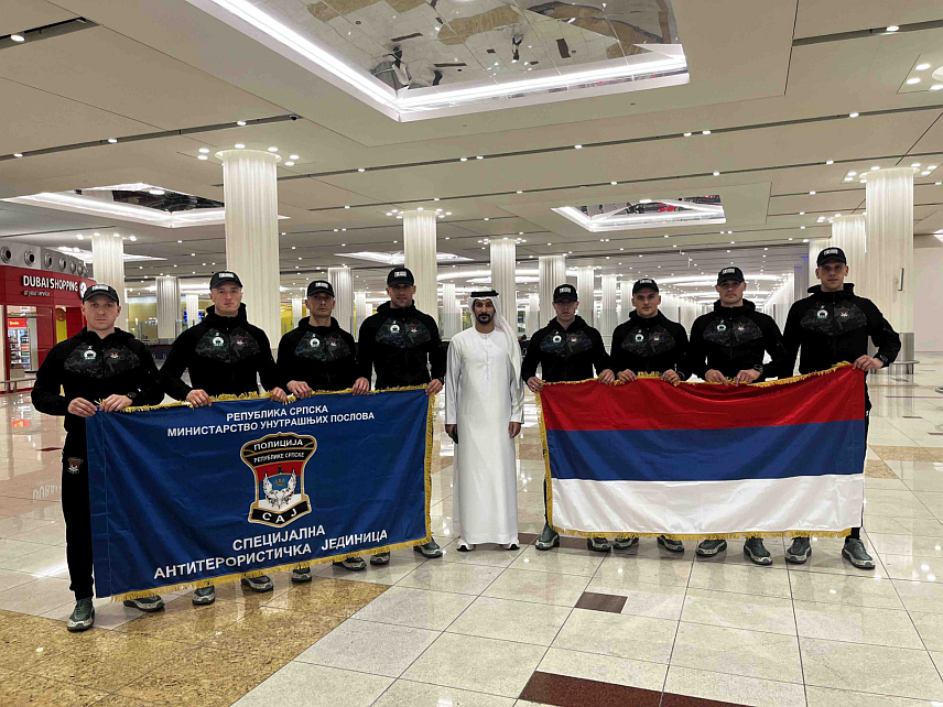 БАЊАЛУКА/ДУБАИ, 7. ФЕБРУАРА /СРНА/ - Припадници Специјалне антитерористичке јединице /САЈ/ Министарства унутрашњих послова /МУП/ Републике Српске учествују и ове године у Дубаију на интензивном међународном такмичењу које симулира реалне полицијске и тактичке ситуације, а у којем учествује 114 тимова из 48 држава.