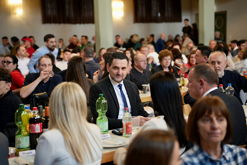 ШТУТГАРТ, 8. ФЕБРУАРА /СРНА/ - Министар за европске интеграције и међународну сарадњу Републике Српске Златан Клокић на прослави Дана Републике Српске у Штутгарту.