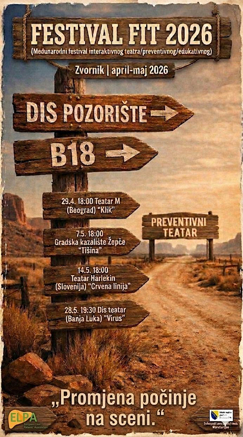 ЗВОРНИК, 15. АПРИЛА /СРНА/ - У Зворнику ће од краја априла до краја маја бити одржан први Фестивал интерактивног и превентивног театра, јединствене регионалне платформе која кроз умјетност отвара простор за едукацију и дијалог о кључним изазовима одрастања.