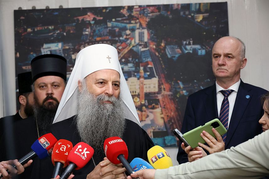 БАЊАЛУКА, 20. АПРИЛА /СРНА/ - Његова светост патријарх српски Порфирије поручио је данас у Бањалуци да је школа са универзитетом као круном представља садашњост и будућност једног народа и државе. /фото: Борислав Здриња/