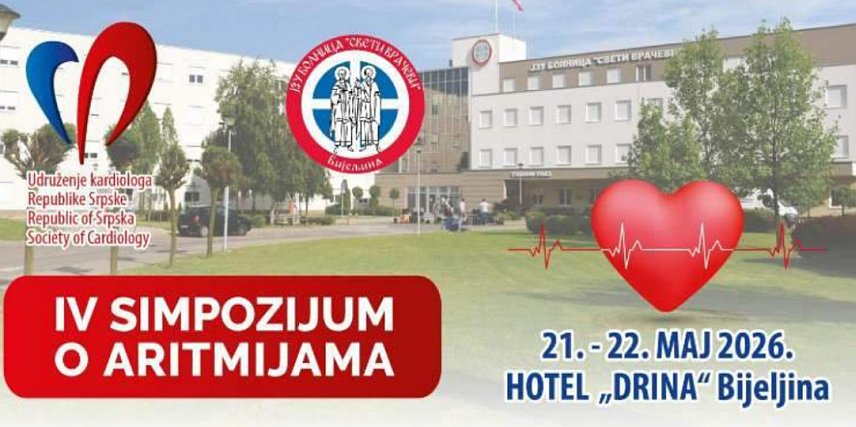 БИЈЕЉИНА, 18. МАЈА /СРНА/ - У Бијељини ће 21. и 22. маја бити одржан симпозијум о аритмијама у организацији Удружења кардиолога Републике Српске и бијељинске Болнице "Свети врачеви", уз подршку Министарства здравља и социјалне заштите Републике Српске.