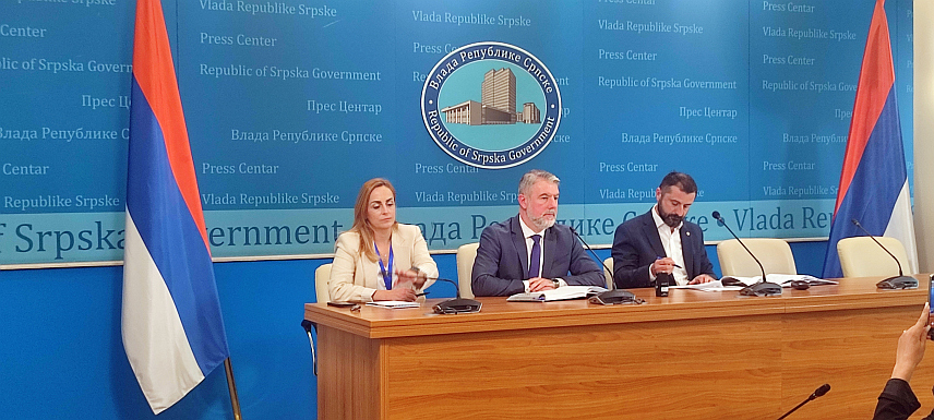 БАЊАЛУКА, 5. МАЈА /СРНА/ - Министар здравља и социјалне заштите Републике Српске Ален Шеранић на конференцији за новинаре.
