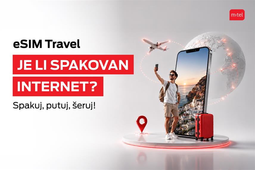 БАЊАЛУКА, 23. ЈУНА /СРНА/ - Компанија "М:тел" припремила је за своје кориснике услугу "еСИМ травел", уз коју интернет могу да користе на било којој дестинацији у иностранству.