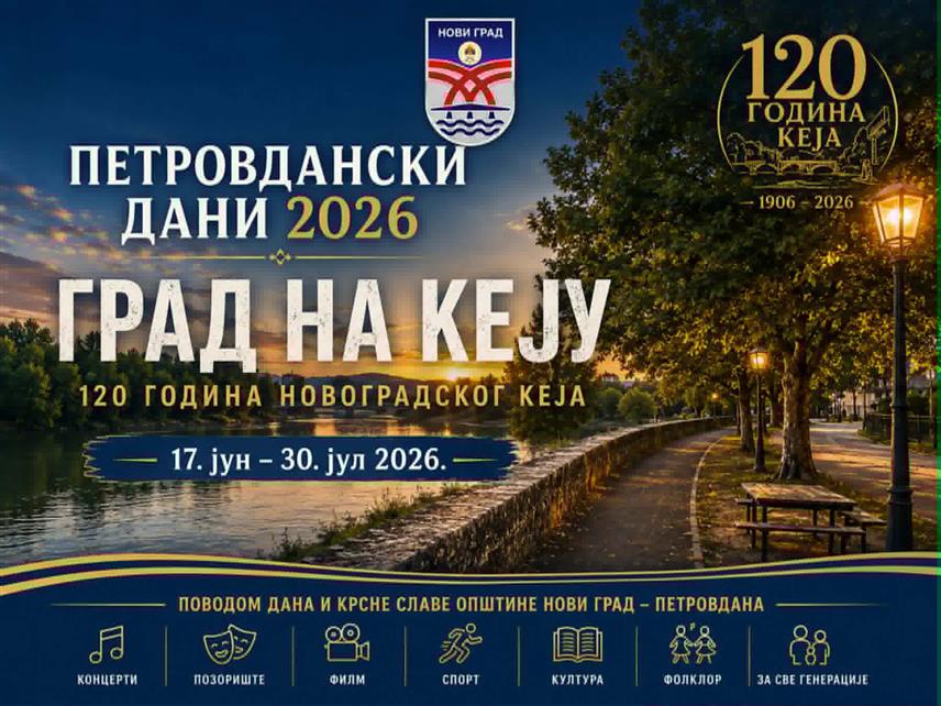 НОВИ ГРАД, 10. ЈУЛА /СРНА/ - У Новом Граду сутра ће бити одржана свечана академија поводом Дана општине, 12. јула, а на Петровдан служен помен и положени вијенци и цвијеће код спомен-обиљежја погинулим борцима Војске Републике Српске.