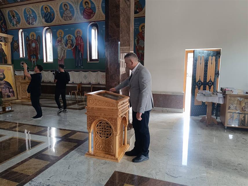 ВИШЕГРАД, 24. ЈУЛА /СРНА/ - Предсједник Владе Републике Српске Саво Минић обилазак Храма Светог цара Лазара.