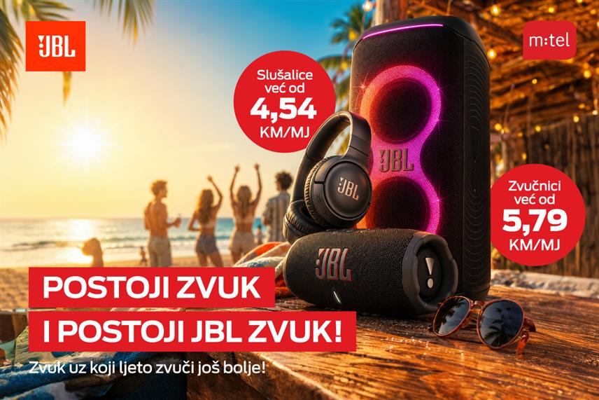 БАЊАЛУКА, 13. АВГУСТА /СРНА/ - Компанија "М:тел" нуди корисницима "џеј-би-ел" /ЈBL/ звучнике по цијени од 5,79 КМ мјесечно, као и слушалице исте марке које коштају од 4,54 КМ мјесечно.