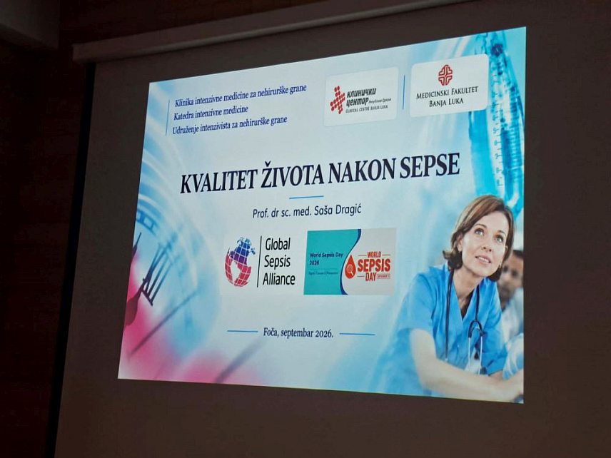 ФОЧА, 21.СЕПТЕМБРА /СРНА/ - На Медицинском факултету у Фочи одржано је предавање за љекаре из више здравствених установа о важности благовременог препознавања и брзог реаговања на сепсу, хитно медицинско стање које представља велику здравствену пријетњу и захтијева укључивање комплетног здравственог система.