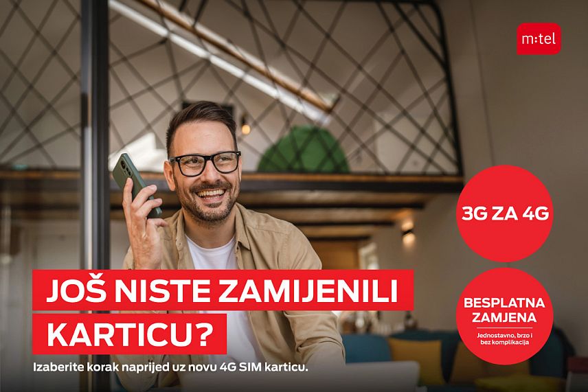 БАЊАЛУКА, 25. СЕПТЕМБРА /СРНА/ - Компанија "М:тел" позива кориснике да замјене старе телефонске три ге СИМ картице за четири ге, јер у супротном може бити ограничена могућност кориштења мобилних услуга у ромингу.