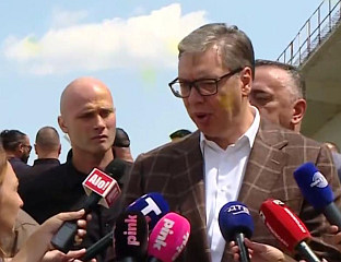 ВУЧИЋ ОБИШАО ГРАДИЛИШТЕ МОСТА ПРЕКО ДУНАВА, ОТВАРАЊЕ ПРИЈЕ КРАЈА 2026. ГОДИНЕ