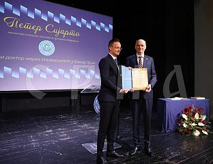 GAJANIN PRESENTS HONORARY DOCTORATE TO SZIJJÁRTÓ