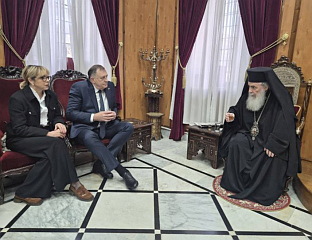 ТРИШИЋ БАБИЋ И ДОДИК СА ПАТРИЈАРХОМ ЈЕРУСАЛИМСКИМ