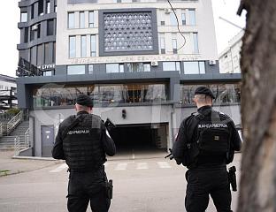 REINFORCED SECURITY MEASURES STILL IN PLACE NEAR THE JEWISH CENTRE