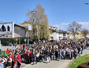 БРОЈНИ ВЈЕРНИЦИ СА ГРАНЧИЦАМА ВРБЕ У СВЕЧАНОЈ ЛИТИЈИ