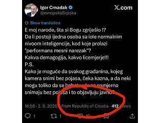 МАЗАЛИЦА УЗВРАТИО ЦРНАТКУ: НИЈЕ ПРОБЛЕМ ДОРУЧАК, ВЕЋ ШТО ИЗ ХРВАТСКЕ ДРЖИШ ЛЕКЦИЈЕ
