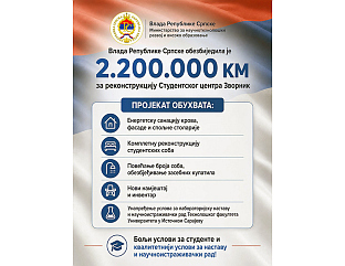 ЗА РЕКОНСТРУКЦИЈУ СТУДЕНТСКОГ ЦЕНТРА У ЗВОРНИКУ 2,2 МИЛИОНА КМ