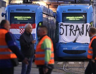 НАСТАВЉЕН ШТРАЈК, НА ЗАГРЕБАЧКИМ УЛИЦАМА ЈЕДАН ТРАМВАЈ И АУТОБУС