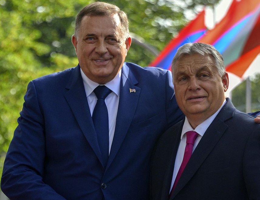 БАЊАЛУКА, 1. ОКТОБРА /СРНА/ - Предсједник Републике Српске Милорад Додик истакао је да се радује седмом званичном сусрету са мађарским премијером Виктором Орбаном, који је, како је напоменуо, неприкоснoвени лидер суверене мађарске политике, али и поборник рационалне и реалне Европе.