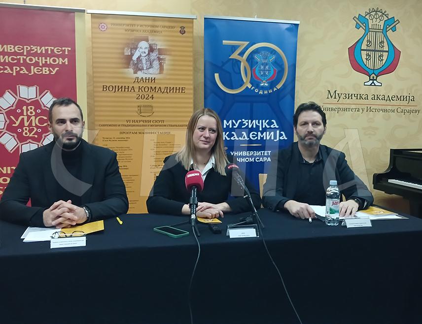 ИСТОЧНО САРАЈЕВО, 12. ДЕЦЕМБРА /СРНА/ - Концертом професора Музичке академије Универзитета у Источном Сарајеву и њихових гостију вечерас ће у Источном Сарајеву бити отворена манифестација "Дани Војина Комадине".