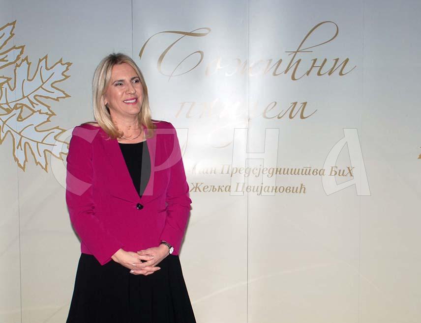 САРАЈЕВО, 15. ЈАНУАРА /СРНА/ - Српски члан и Предсједавајуће Предсједништва БиХ Жељка Цвијановић организоваће данас традиционални божићни пријем у Источном Сарајеву.