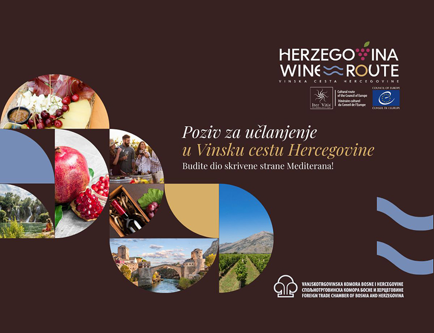 САРАЈЕВО, 4. ФЕБРУАРА /СРНА/ - Спољнотрговинска комора БиХ позива заинтересоване да се учлане у "Вински пут Херцеговине", сертификовану културну руту Савјета Европе, "Итер витис" и остваре бројне погодности.