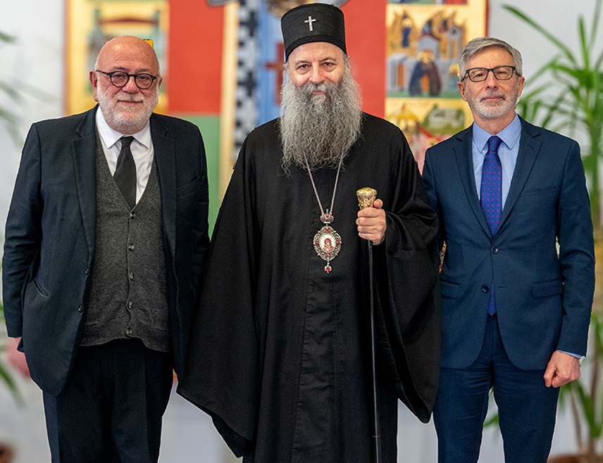 БЕОГРАД, 15. ФЕБРУАРА /СРНА/ - Његова светост патријарх српски Порфирије истакао је на састанку са угледним православним теологом и историчарем из Француске Жаном Франсоом Колосимом да је неопходан ангажман свих добронамјерних актера из међународне заједнице како би се обезбиједио опстанак преосталих Срба на Косову и Метохији.