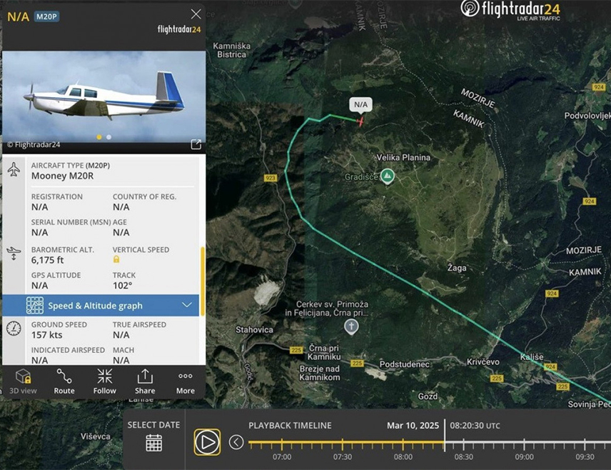 ЉУБЉАНА, 10. МАРТА /СРНА/ - Мањи авион нестао је на подручју Велике планине у Словенији, а полиција у Љубљани наводи да потрагу отежавају лоше вријеме и лоша видљивост.